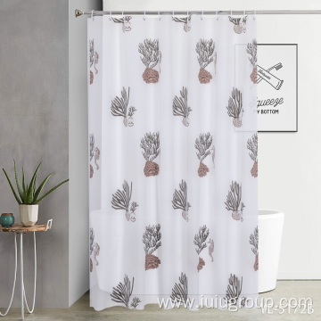 Solid Color PEVA Shower Curtain With 3D Lines